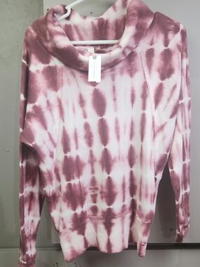 Pilcro Pink and White Striped Knit Sweater